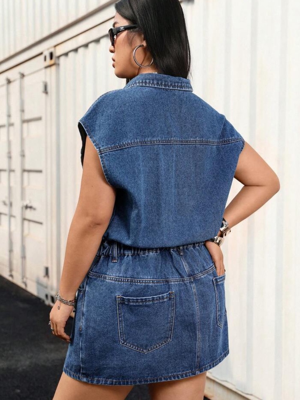 Blue Denim Jean Skirt Dress - Picture 2 of 3
